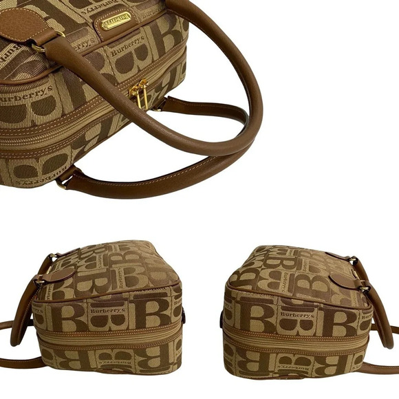 Burberry Mini Boston Bag Canvas Handbag 71695 in Excellent condition - Picture 6 of 9